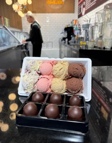 Isboks med flødeboller